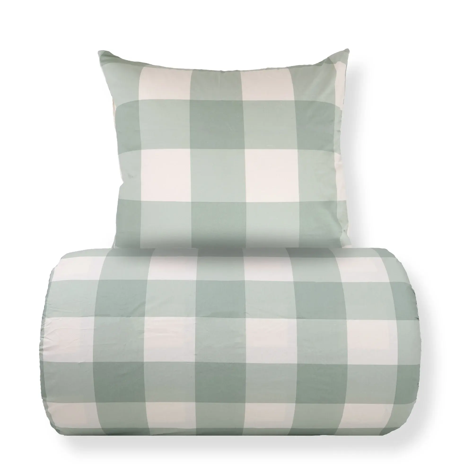 Nordstrand Home Dobbelt sengetøy 200x200 cm - 100 % bomull - grønne ruter