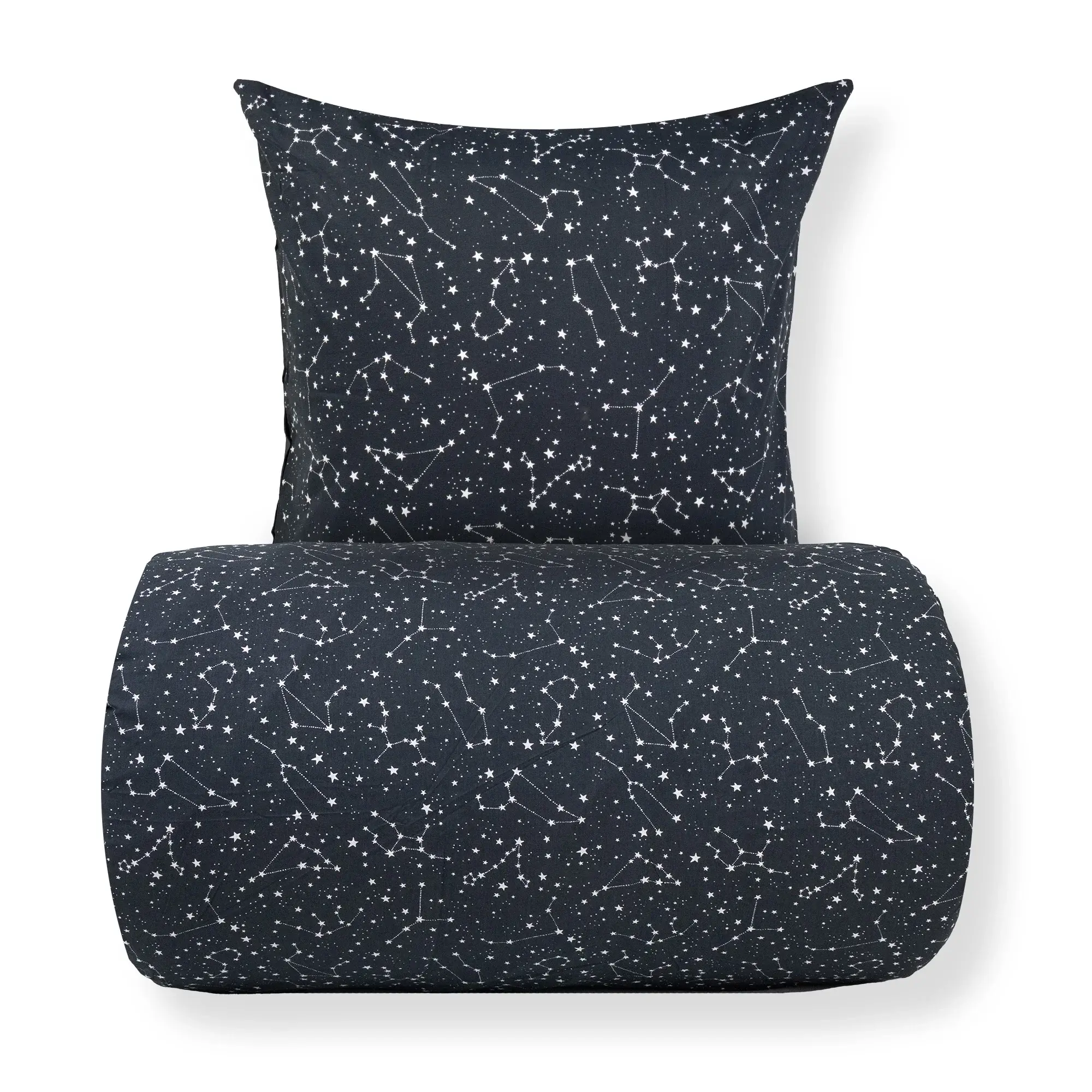 Borg Living Sengetøy - 100% bomull - Zodiac black - Vendbart med stjerner