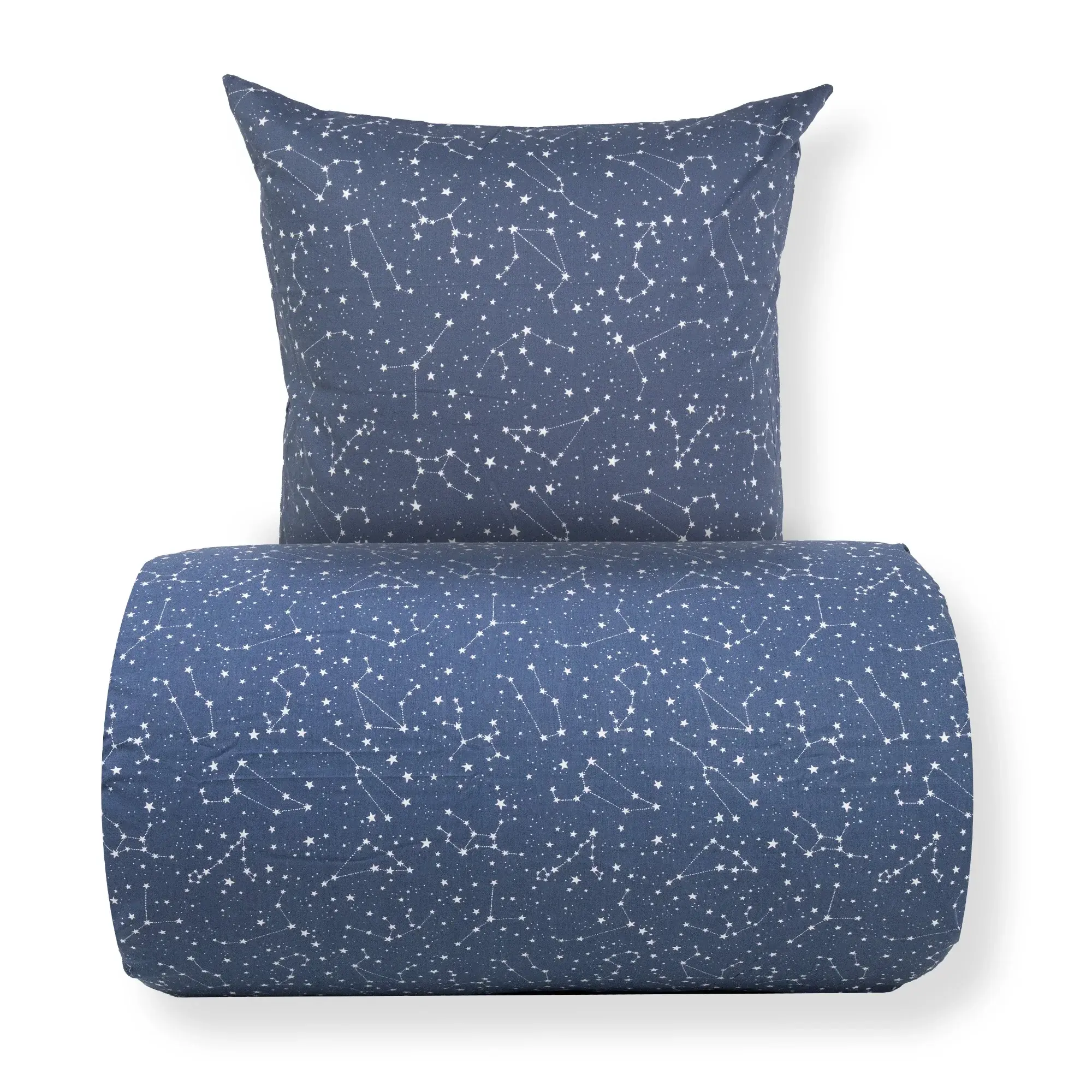 Borg Living Sengetøy - 100% bomull - Zodiac blue - Vendbart med stjerner