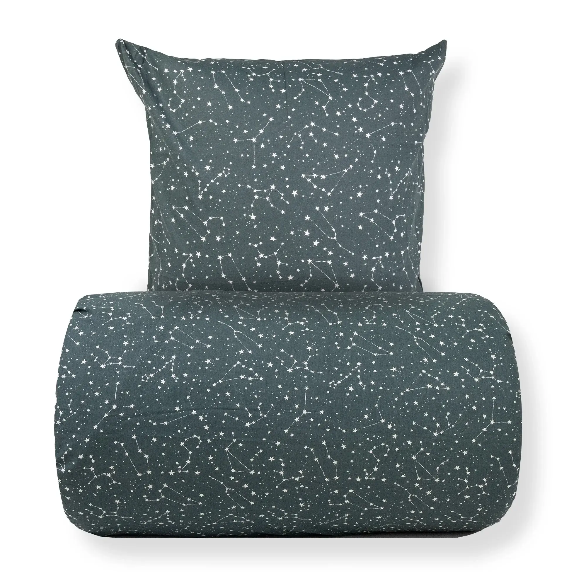 Borg Living Sengetøy - 100% bomull - Zodiac green - Vendbart med stjerner