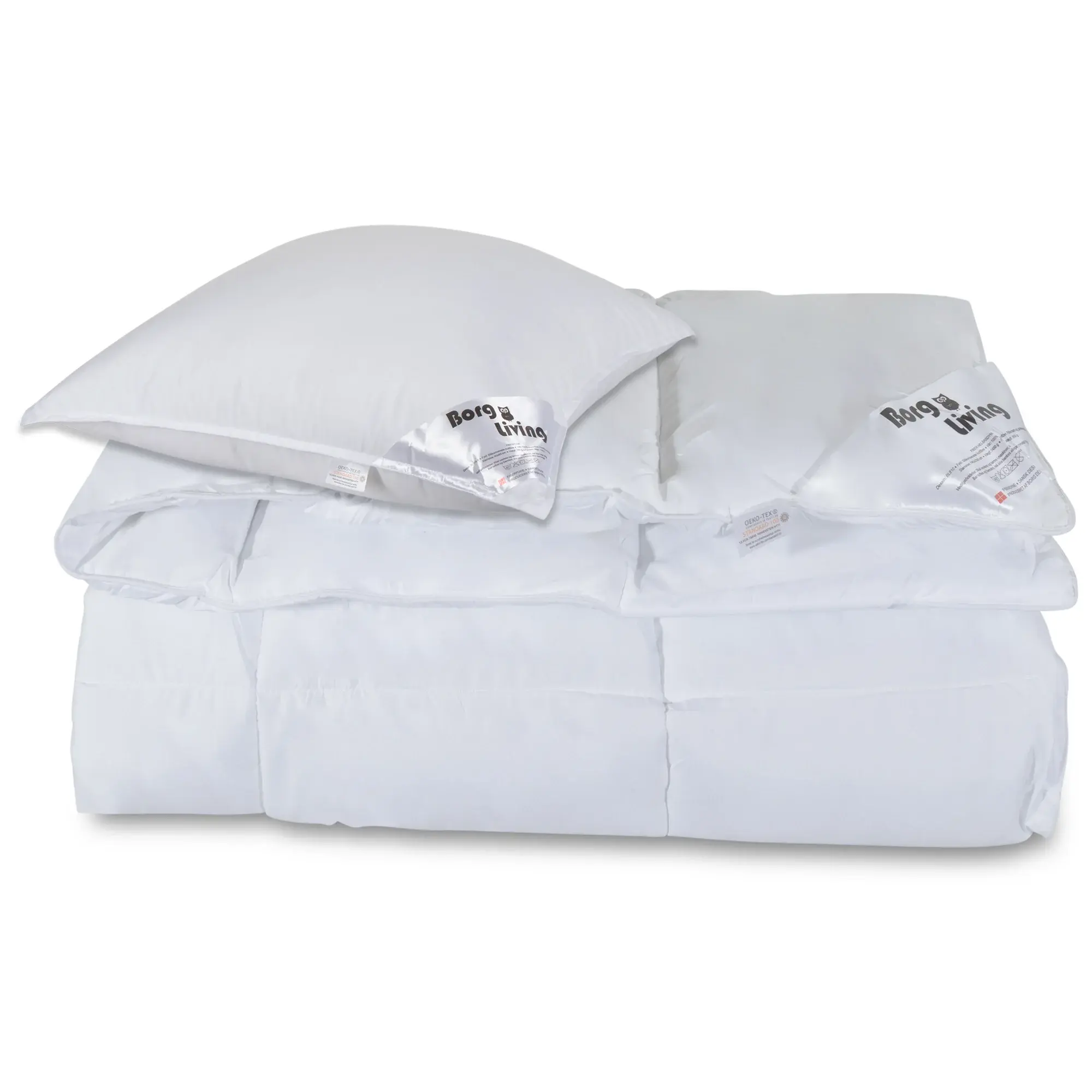 Borg Living Dynesett - Helårs fiberdyne 140x200 cm + pute 60x63 cm - Mikrofiber dyne - Borg Living