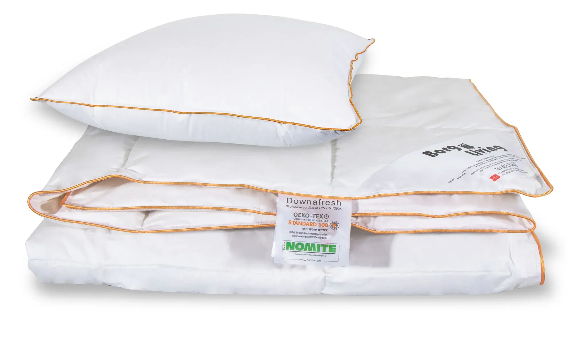 Borg Living Dyne- og putesett - Moskusdun sommerdyne - Sommerdyne 140x220 cm + pute 60x63 cm - Borg Living