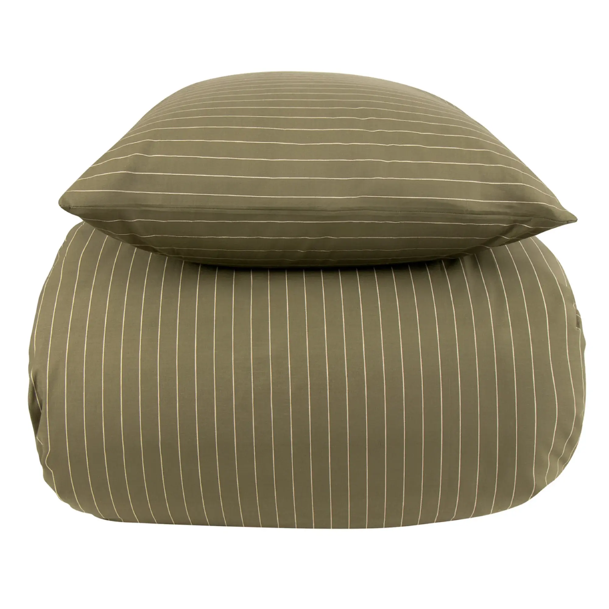 Nordstrand Home Dobbelt sengetøy 200x220 cm - 100% bomull - Grønn med sandfargede striper