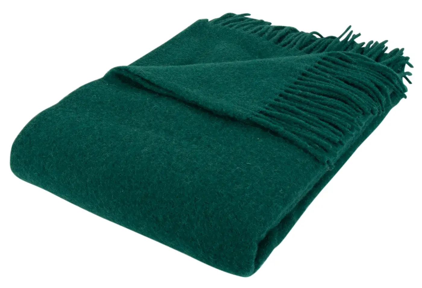 Nordstrand Home Ullpledd - 100% ny ren ull - 130x200 cm - Mykt ullpledd i ensfarget mørkegrønn - Nordstrand Home ullpledd