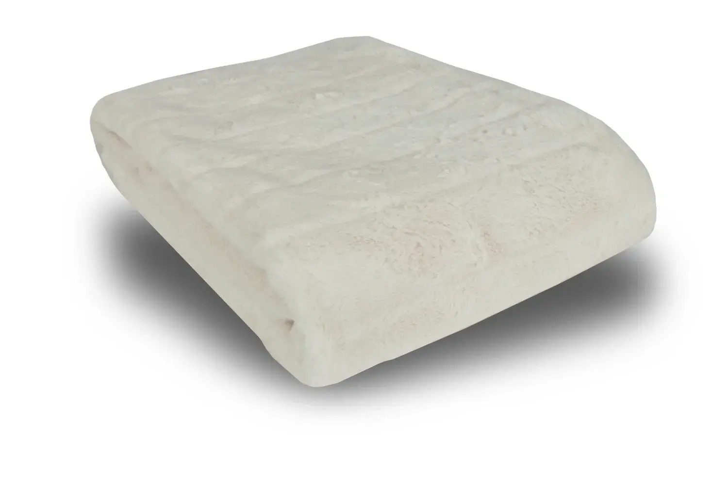Nordstrand Home Pledd i imitert pels - 135x190 cm - Hvitt med striper - Mykt teppe fra Nordstrand Home