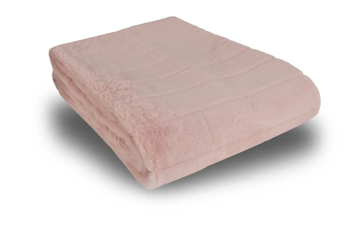Nordstrand Home Pledd i imitert pels - 135x190 cm - Rosa med striper - Mykt teppe fra Nordstrand Home