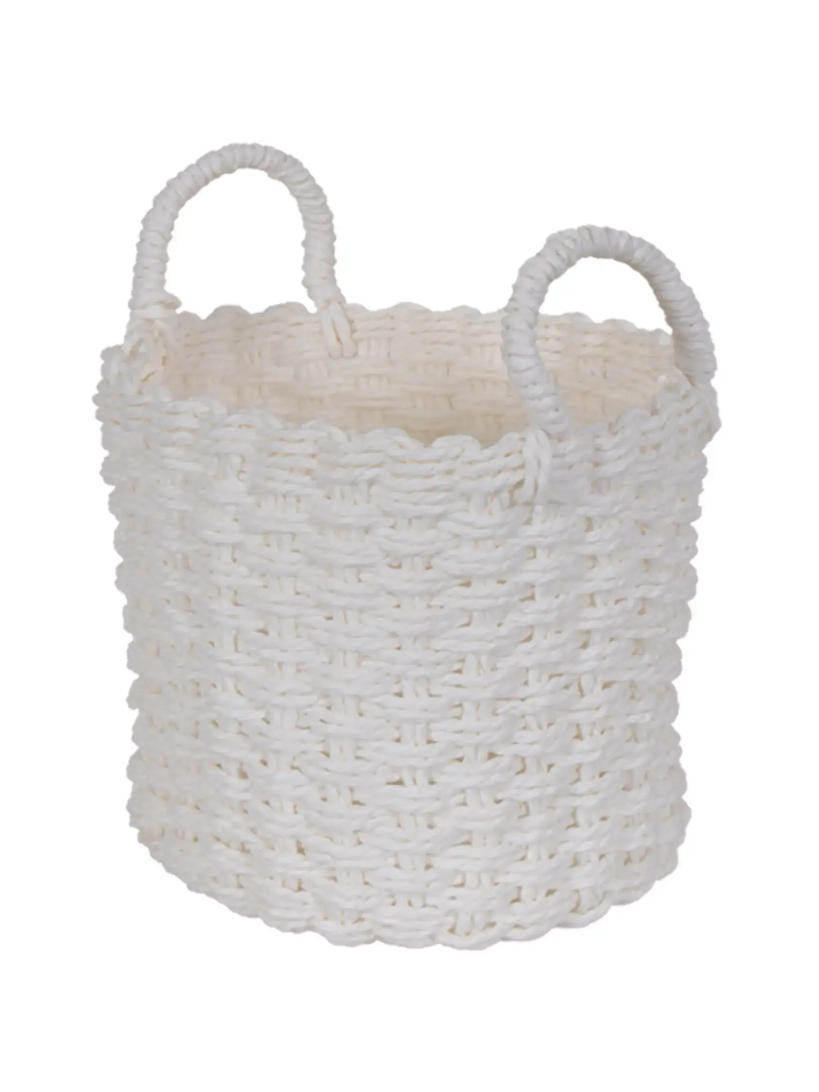 HOME-TEX Kurv for oppbevaring - 20x20 cm - Hvit flettet kurv laget av papir - Praktisk og dekorativ