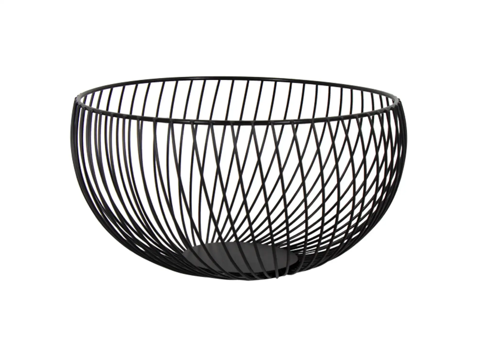 HOME-TEX Fruktskål - 25x13 cm - Sort rund kurv av åpent metall - Moderne og dekorativ metallkurv