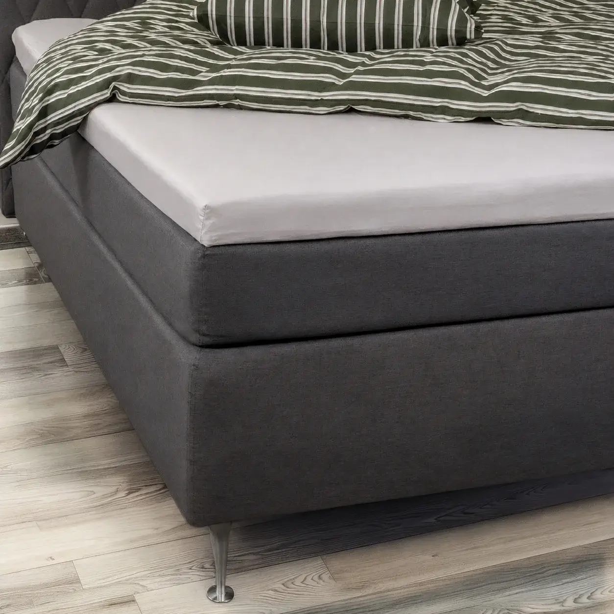 Nordstrand Home Bambuslaken - Konvoluttlaken 140x200x8 cm - Lys grå - 100% bambus - Laken til overmadrass