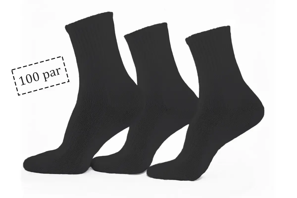HOME-TEX Tennissokker - 100 par sorte tennissokker med ribbekant - Str. 43-47 - Unisex