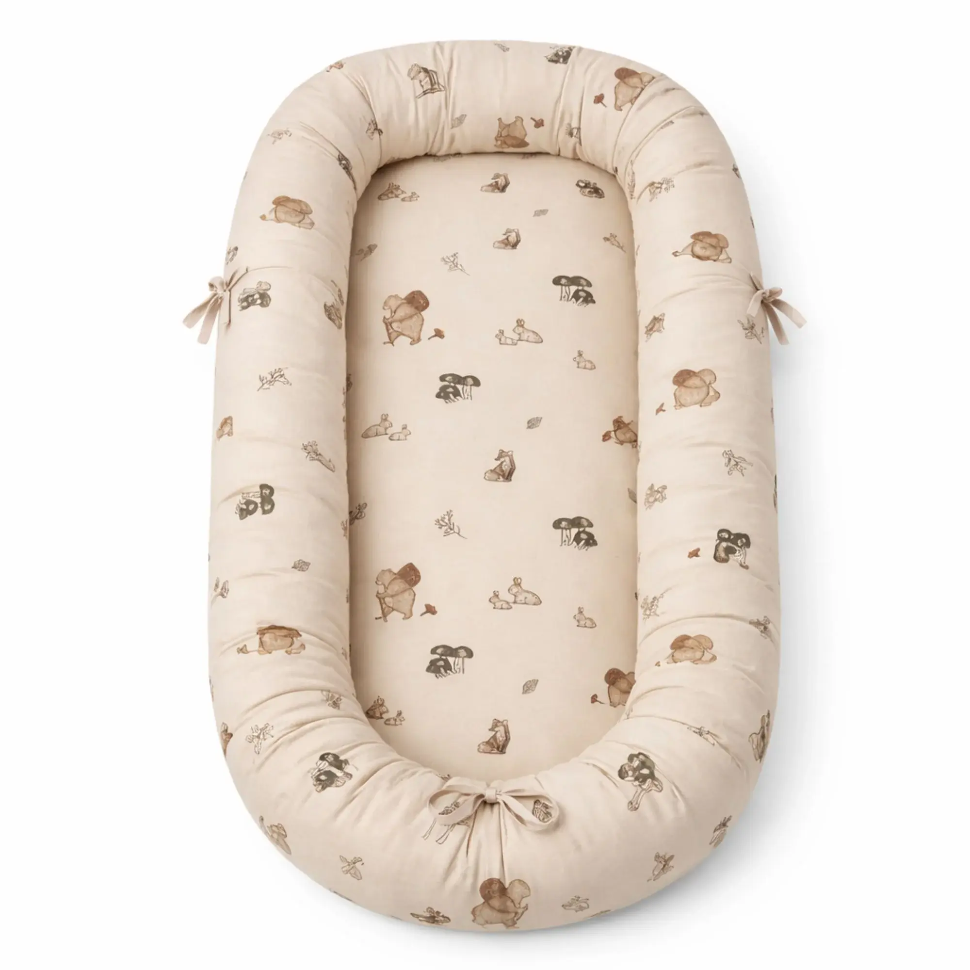Nordstrand Home Babynest - 82x46x15 cm - Sandfarget med skogens dyr