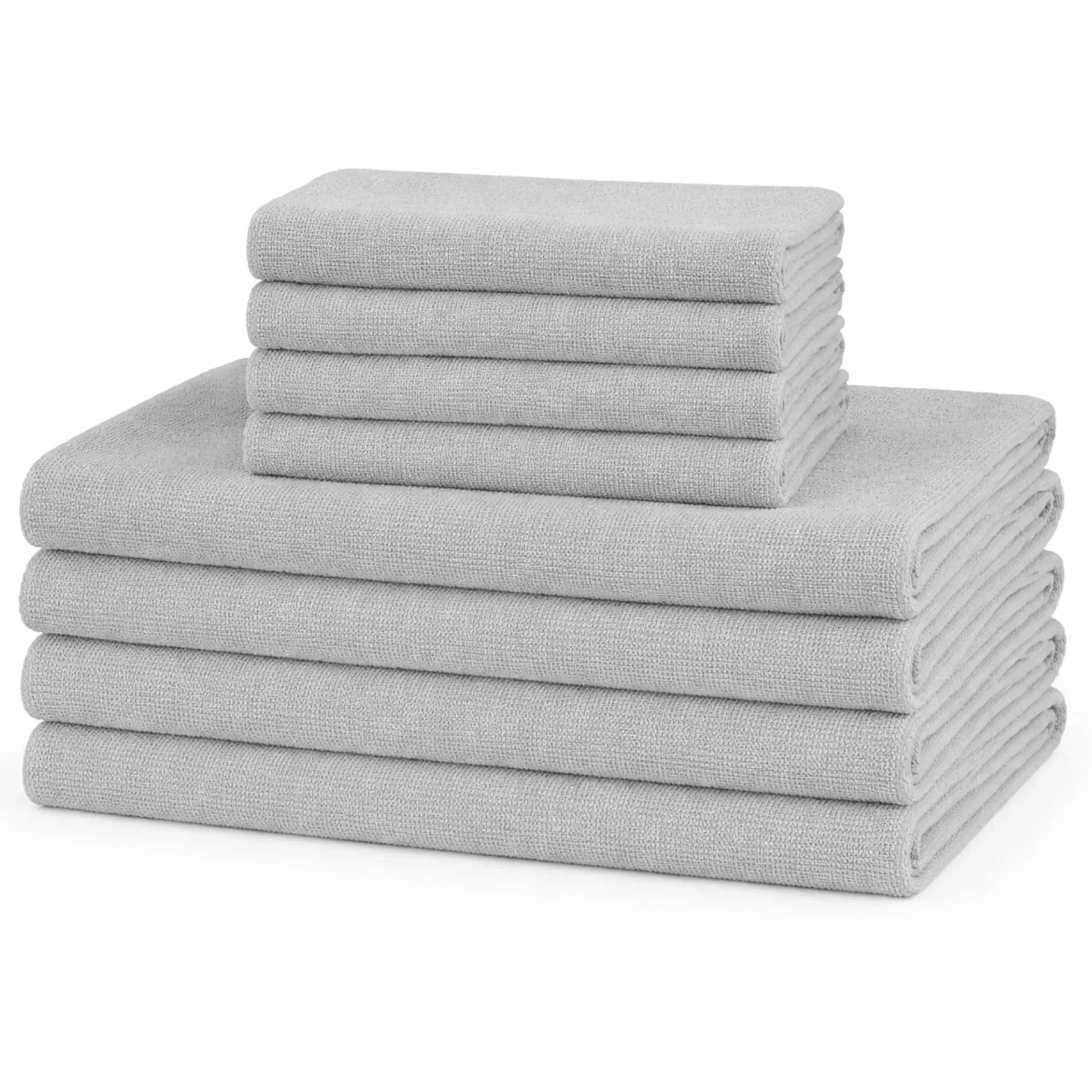 Borg Living Mikrofiber håndklær - Lettvekts håndklær - 8-pak - Lysegrå