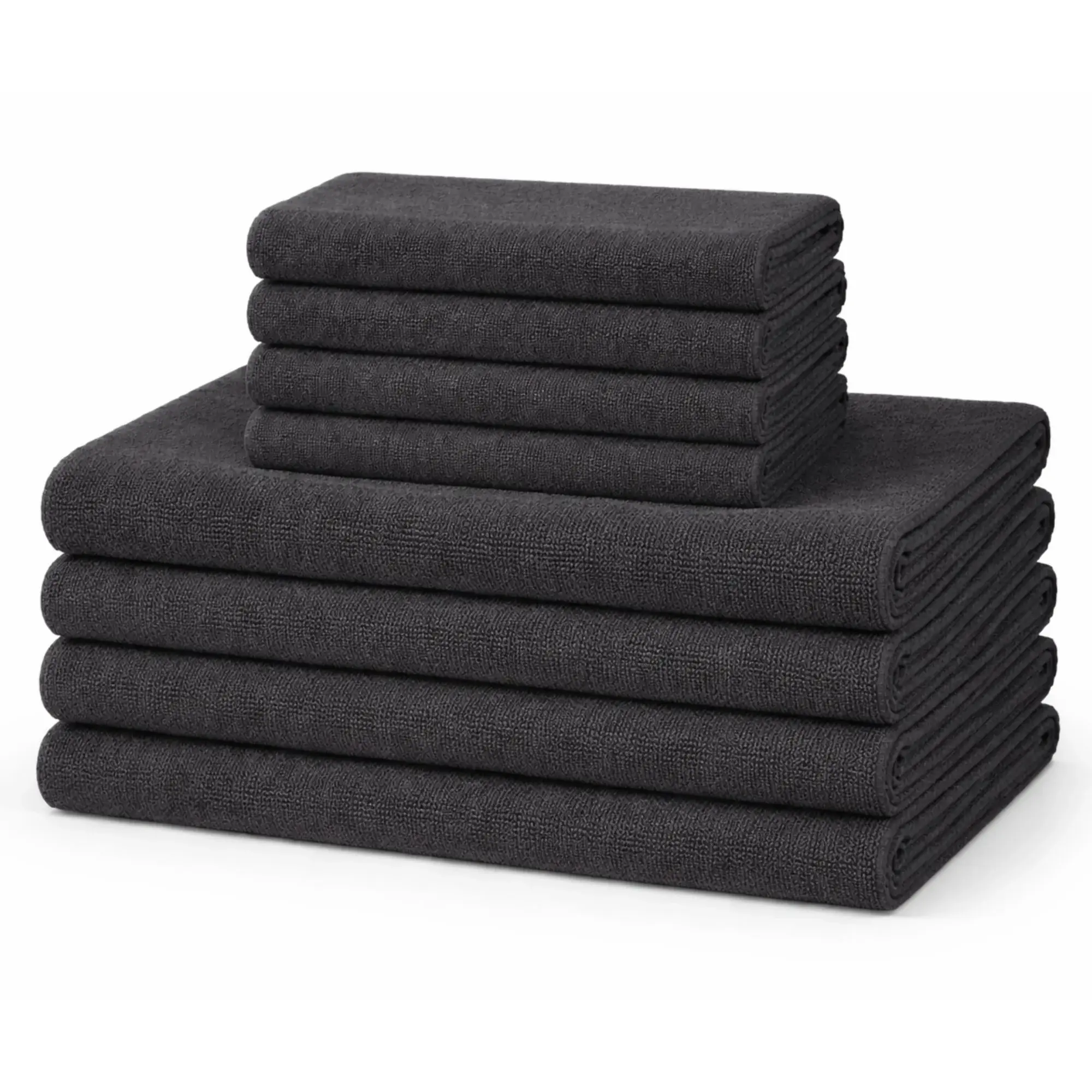 Borg Living Mikrofiber håndklær - Lettvekt håndklær - 8-pak - Mørkegrå