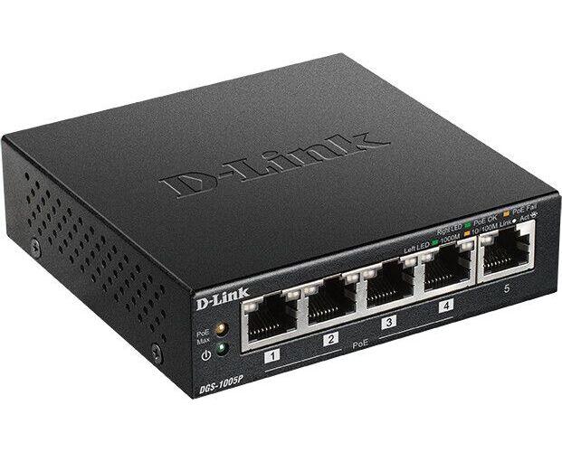 D-Link D-Link 5-ports desktop Gigabit PoE+-svitsj