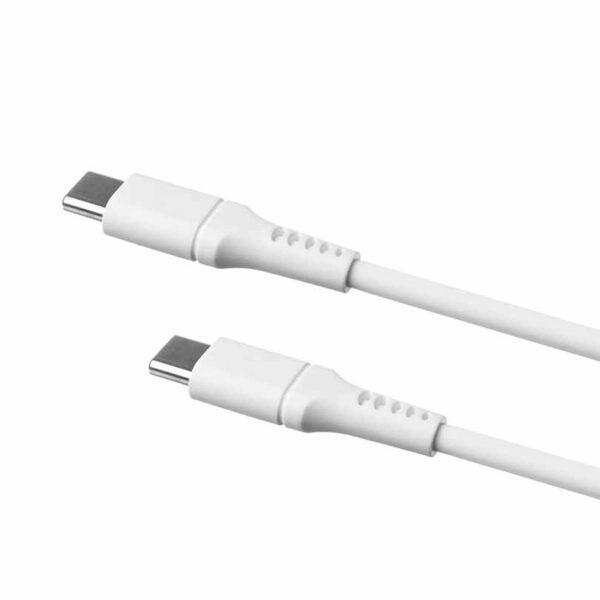 Fixed Fast flytende silikonkabel USB-C/USB-C-kabel 60W - 1,2 m Hvit