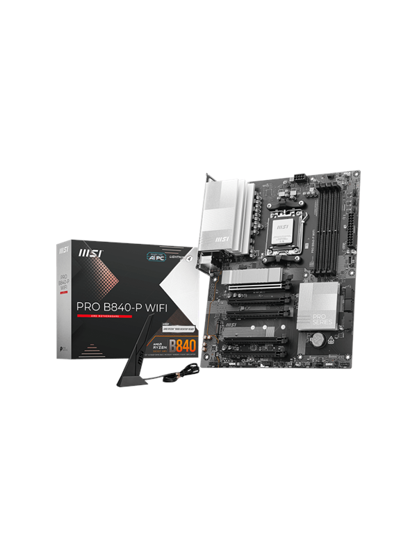 MSI MSI PRO B840-P WIFI Hovedkort - AMD B840 - AMD AM5 socket - DDR5 RAM - ATX