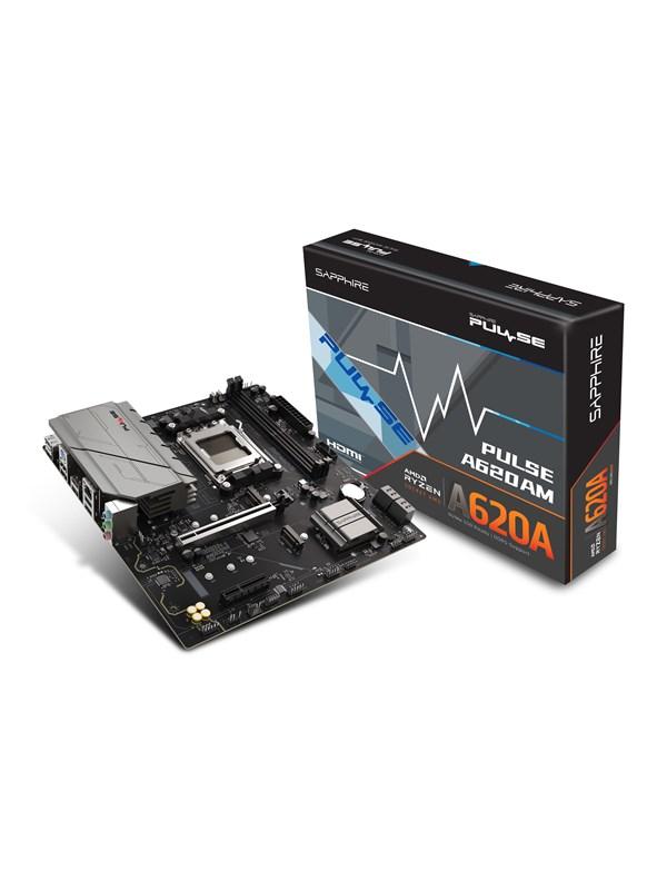 Sapphire Sapphire PULSE A620AM Hovedkort - AMD A620A - AMD AM5 socket - DDR5 RAM - Micro-ATX
