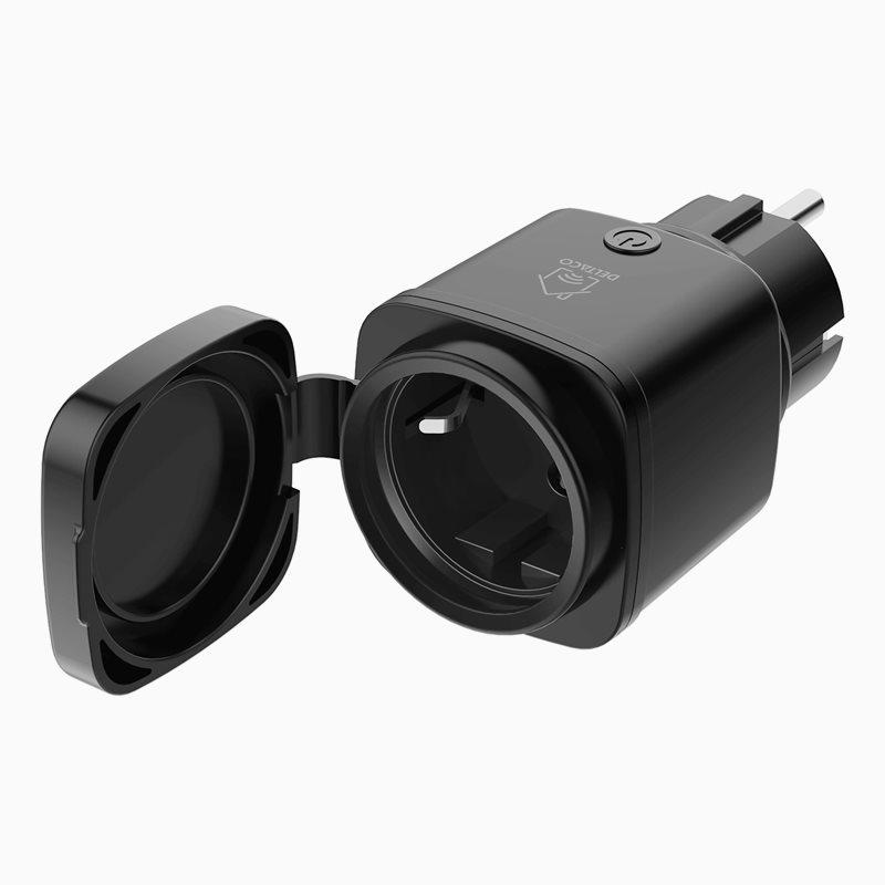 Deltaco Deltaco Smart Home utendørs smartplugg, WiFi, IP44, 13A, svart/grønn