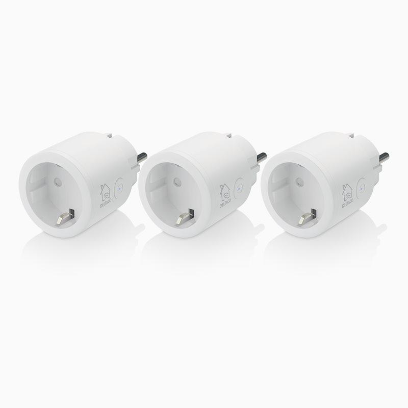 Deltaco Deltaco Smart Home strømbryter, 1xCEE 7/3, 10A, timer, 3-pk