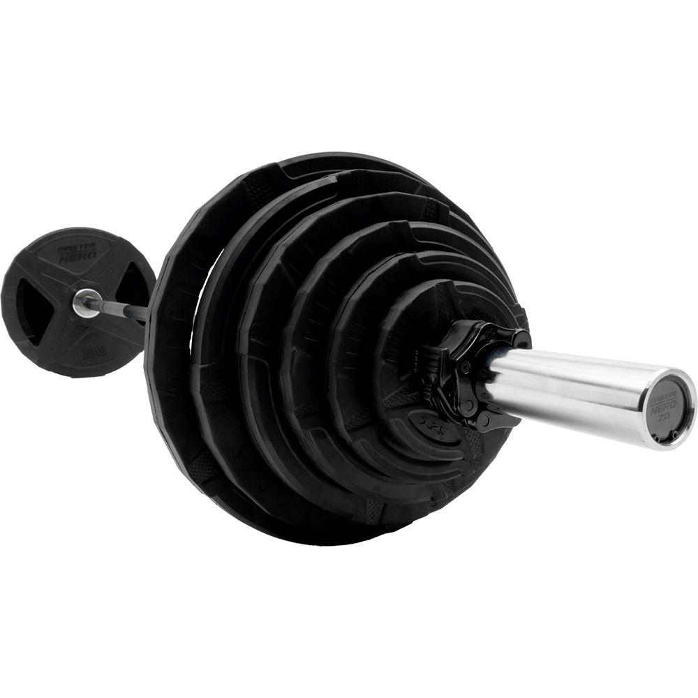 Master Fitness Master Fitness Nero Pakke 127,5 kg, Vektstangsett gummibelagt