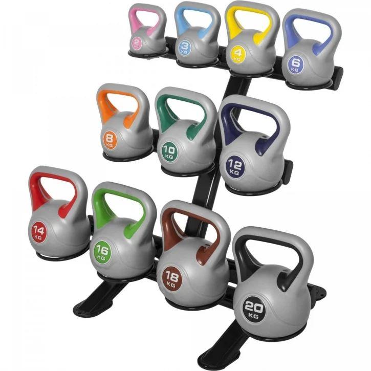 Gorilla Sports Gorilla Sports Kettlebell Fitness 113kg inkl stativ, Pakke Kettlebell