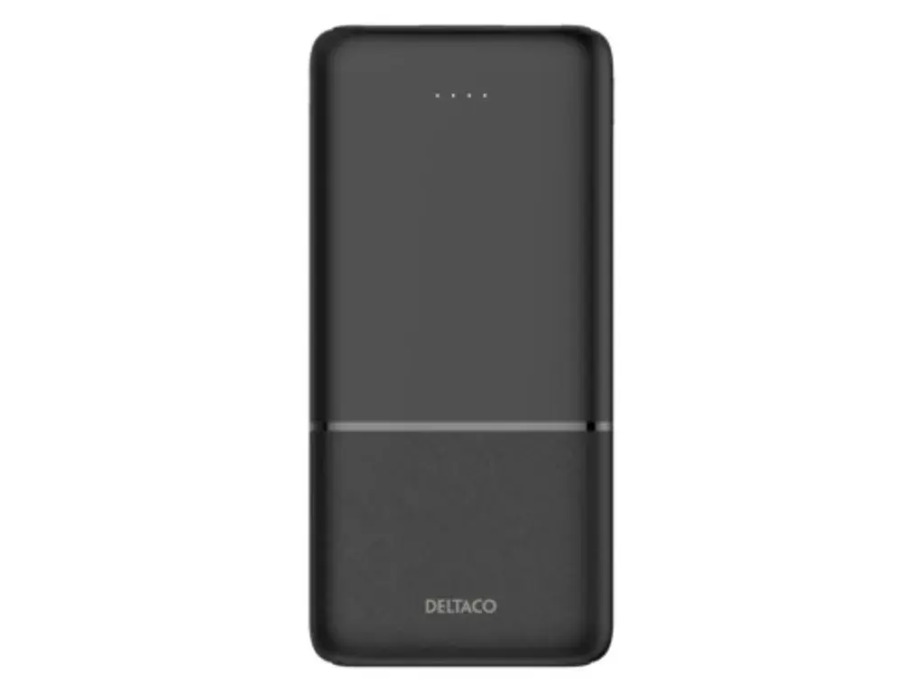 DELTACO Deltaco Powerbank 10 000 mAh, 2x USB-A 18 W, 1x USB-C PD 20 W - Svart