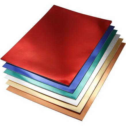 Paper Concept Metallkartong, A4, ark 210x297 mm, 280 g, Ass. farger, 30ass. ark/ 1 pk.