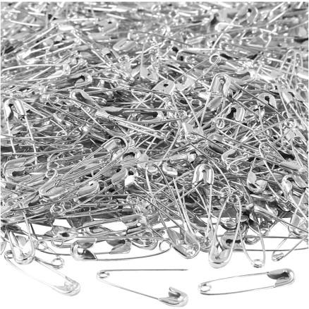 Diverse Sikkerhetsnåler, L: 22 mm, tykkelse 0,6 mm, sølv, 500 pk. / 1 pk.
