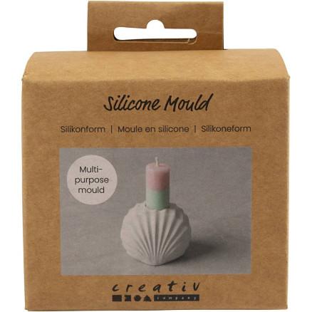 Diverse Silikonform, Shell lysestake, H: 5,5 cm, L: 6,8 cm, B: 5,5 cm, 1 stk.