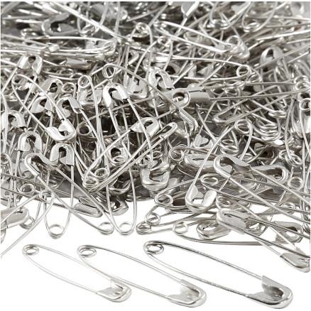Diverse Sikkerhetsnåler, L: 28+31+36 mm, tykkelse 0,7-0,8 mm, sølv, 600stk/1 pk.