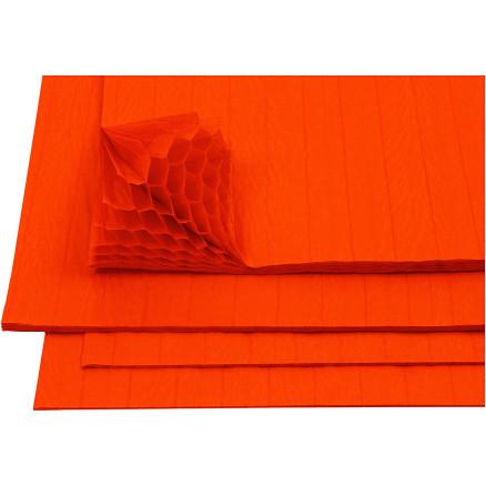 Diverse Harmonikapapir, ark 28x17,8 cm, orange, 8 ark/ 1 pk.