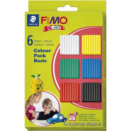 Fimo FIMO® Kids leire, standardfarger, 6x42g/ 1 pk.