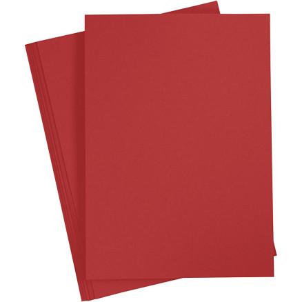 Diverse Kartong, A4, ark 210x297 mm, 220 g, rød, 10 ark/ 1 pk.