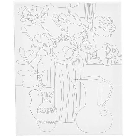Diverse Malerlerret med trykk, Blomsterstilleben, D: 1,6 cm, størrelse 24x30 cm, 360 g, 1 stk.