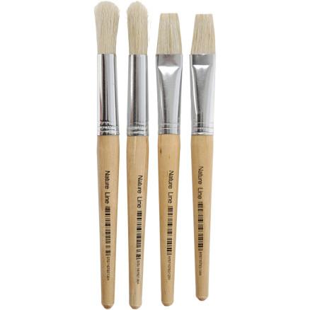 Diverse Barnepensler, nr. 15, L: 18,5+19,5 cm, B: 11+17 mm, flat,rund, 4 stk./ 1 pk.