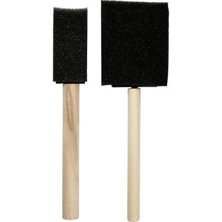 Diverse Skumbørster, L: 15,5-16 cm, B: 25+50 mm, 2 stk / 1 pk.