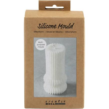 Diverse Silikonform , Riflet sylinder med buer, H: 12,5 cm, dia. 6 cm, 1 stk./ 1 pk.