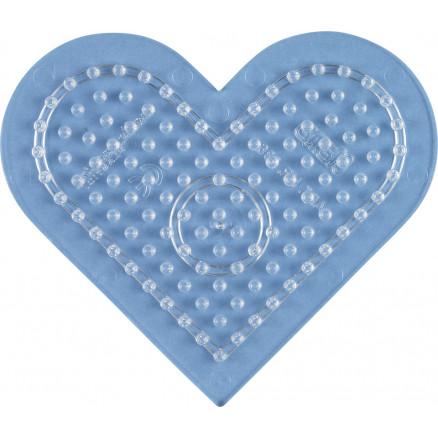 Hama Hama Midi Perleplate Hjerte Liten Transparent 9x7cm - 1 stk