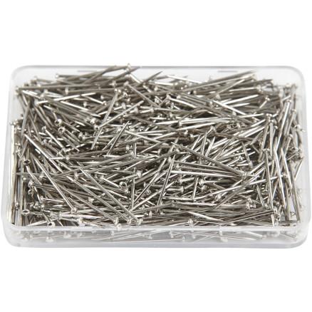 Diverse Knappenåle, L: 16 mm, tykkelse 0,65 mm, sølv, 35g/ 1 pk.