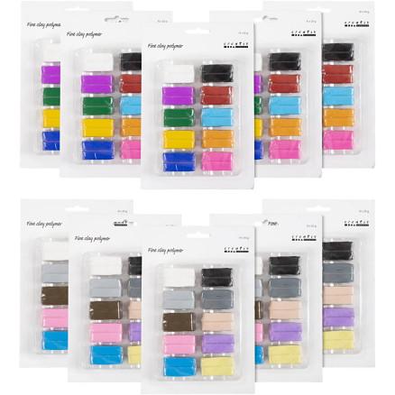 Diverse Fin Polymerleire, colorful, pastellfarger, 120x20 g/ 1 pk.