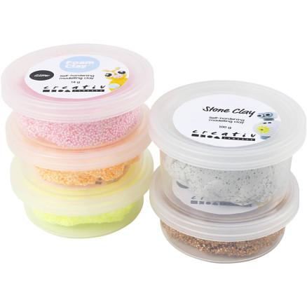 Diverse Stone Clay Mix, rød/oransje harmoni, 1 pk.
