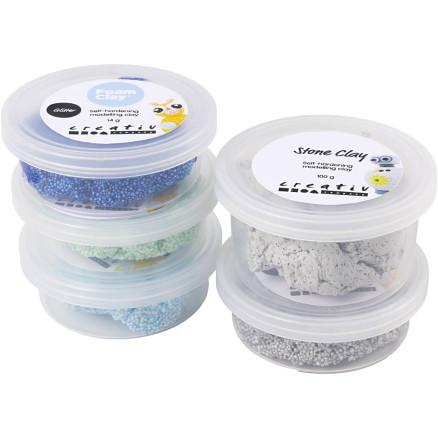 Diverse Stone Clay Mix, blå/grønn harmoni, 1 pk.