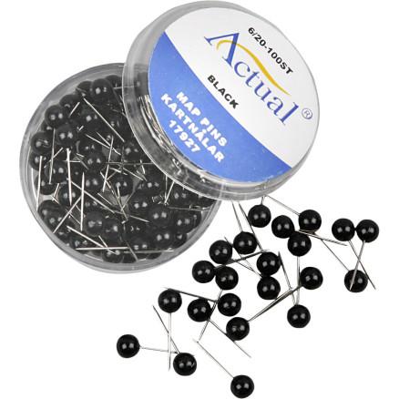 Diverse Kortnål, L: 17 mm, dia. 6 mm, svart, 100 stk./ 1 pk.