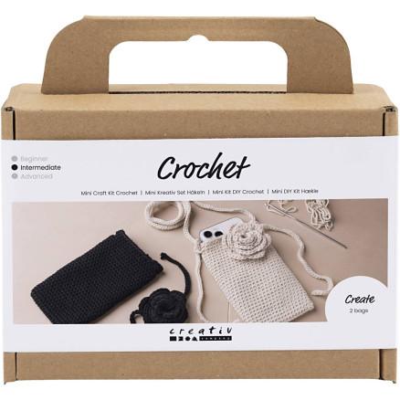 Diverse Mini DIY Kit Hekle, Veske med rose, 1 pk.