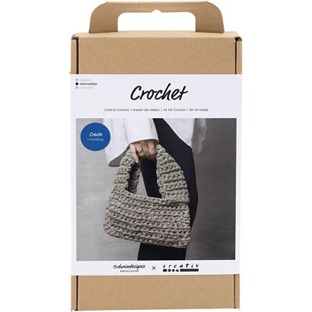 Diverse DIY Kit Crochet, Chunky bag, olivengrønn, 1 pk.