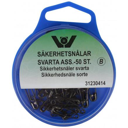 VJ Green Sikkerhetsnåler svart ass. størrelser - 50 stk.
