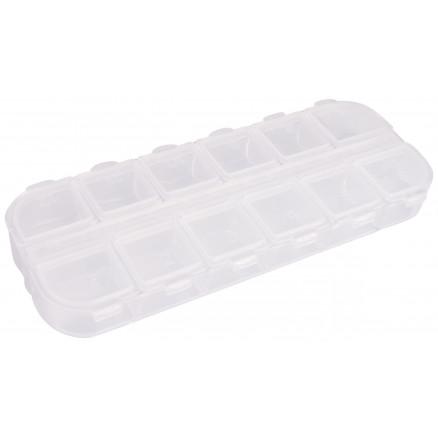 Infinity Hearts Infinity Hearts Plastboks til knapper og tilbehør Transparent 13x5cm - 12 rom
