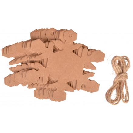 Infinity Hearts Infinity Hearts Til/Fra Kort Snefnug Karton Brun 9x9cm - 10 stk