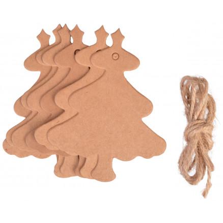 Infinity Hearts Infinity Hearts Til Og Fra Kort Juletre Papp Brun 9x7cm - 10 stk