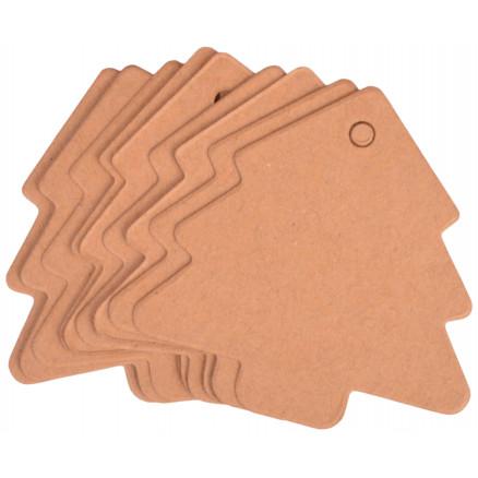 Infinity Hearts Infinity Hearts Til/Fra Kort Juletræ Karton Brun 5,5x5,5cm - 10 stk